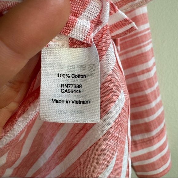 J. Crew 100% Cotton Striped Button Down Long Sleeve Shirt Salmon Size XS - Picture 5 of 8